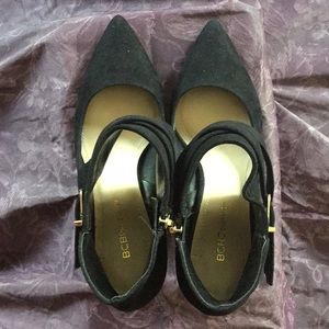 BCBG Black suede heels